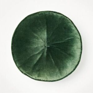Luxurious Green Velvet Round Cushion